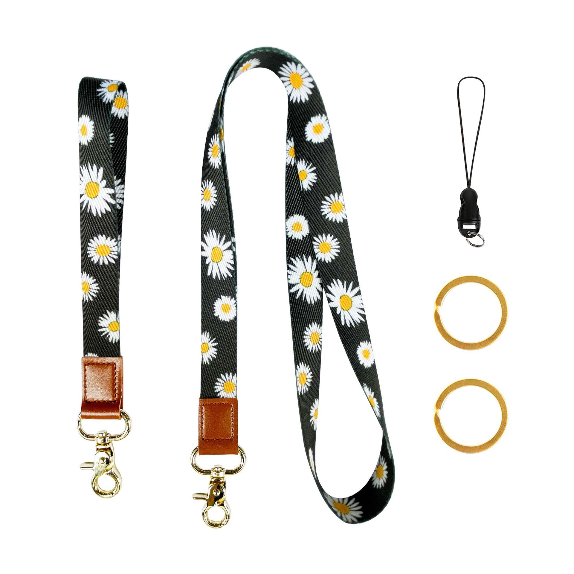 Wholesale Polyester Leopard Lanyard Keychain